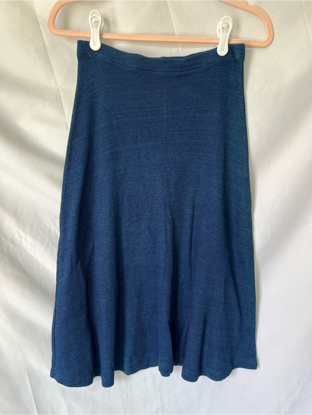 NWT Women’s HARD TAIL Ribbed Blue* Panel Maxi Skirt